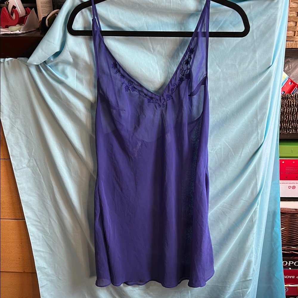 Victoria Secret Purple Sheer Slip  size medium